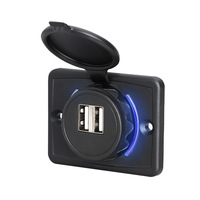 Prise de charge USB pour siège de bus, montage sur panneau filaire, DC 12V, double 3.1A, 15W, chargeurs USB 24V pour bus