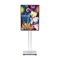 A2 Intérieur Affichage Vertical Affiche Led Publicité Boîte à Lumière Signe Double Tige Support avec Base