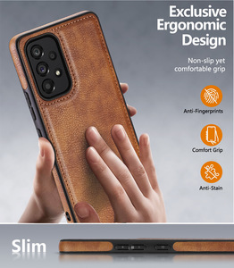 <span class=keywords><strong>Vintage</strong></span> in pelle sintetica sottile morbida impugnatura antiscivolo morbido TPU Cover posteriore per <span class=keywords><strong>Samsung</strong></span> Galaxy S24 Ultra A53 A05 A15 A25 A35 A55 - Product Image 2