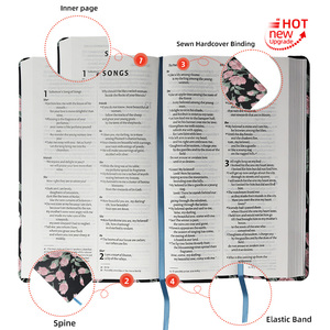 Premium Customized Black Fabric <strong>Bible</strong> Embroidery Flower Pattern Cover <strong>Custom</strong> <strong>Printing</strong> Service <strong>Bible</strong> - Product Image 2