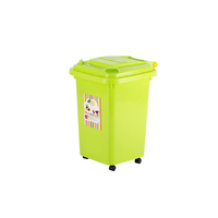 Petite poubelle mobile en plastique personnalisée 30L 50L avec couvercle, bac à déchets universel à roulettes, tri des déchets par couleur, bac à ordures