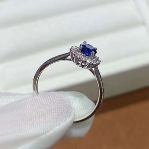 Xinfly Best Friend Jewelry Set 18K White Gold Grc Royal Sapphire Diamond Ring Stud Classic Religious Engagement Anniversary - Product Image 3