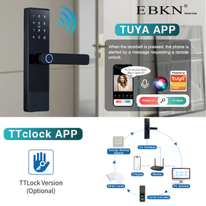 Cerraduras de puerta inteligentes con aplicación biométrica de huellas dactilares Tuya para seguridad del hogar precio bajo tarjeta de memoria electrónica para puerta delantera almacenamiento de datos - Product Image 3