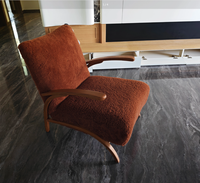 Fauteuil de salon STG style rétro français en acier capitonné crème avec coussin en velours pour salon, hôtel, appartement