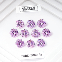 Starsgem Vente en gros de pierres précieuses CZ, zircone cubique de différentes couleurs, blanc rose, taille brillant ronde, pierre CZ de forme ronde, pierre précieuse en vrac