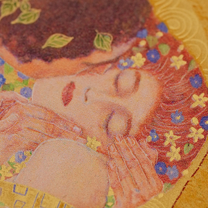 Riproduzione Artigianale in Ottone e Legno Massello con Tecnica <span class=keywords><strong>di</strong></span> Micro Intaglio della Famosa Pittura 'Il Bacio' <span class=keywords><strong>di</strong></span> <span class=keywords><strong>Klimt</strong></span>, Arte Metallica Creativa per la Casa - Product Image 4