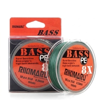 Ligne de pêche tressée RIKIMARU 8X en PE, super sensible, ultra-lisse, pour la pêche au bar en eau douce et en eau salée
