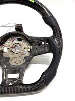 Volant en cuir perforé à moitié, en carbone forgé, avec LED, personnalisé pour Volkswagen Golf 7R Polo Passat GTI Jetta Mk6/Mk7