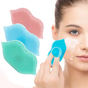 Reusable Portable Cute Lip Shaped <b>Silicone</b> Facial Cleansing Brush Soft Flexible Scrubber <b>Tool</b> - Product Image 3