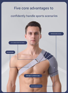 Attelle d'épaule ajustable en tricot avec logo personnalisé, respirante, pour le soutien et le soulagement de la douleur, pour hommes et femmes - Product Image 4