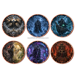 <span class=keywords><strong>Série</strong></span> Grim Reaper, pièce de collection ronde en cuivre de 1 once, motif UV, bateau fantôme, cyberpunk, trône de l'enfer, gothique - Product Image 1