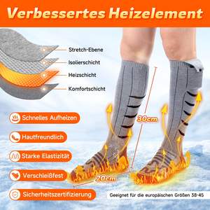 Calzini Riscaldanti in Puro Cotone per Uomo e <span class=keywords><strong>Donna</strong></span>, Controllo Remoto Wireless, Ricaricabili, 4000mAh, 3 Livelli di Calore, Accessorio per Sport Invernali - Product Image 5