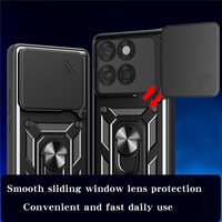 Coque de protection antichute pour Motorola G56 et Moto G60, avec fenêtre coulissante Shunjia et support anneau, motif animal, compatible transfrontalier
