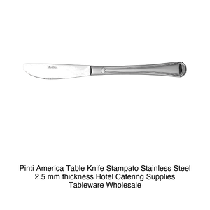 Couteau de table Pinti America Stampato en acier inoxydable, épaisseur 2,5 mm, fournitures hôtelières et de restauration, vaisselle en gros - Product Image 2