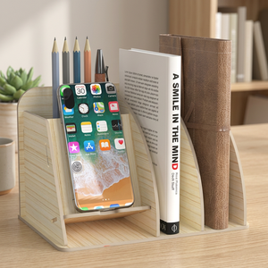 Multifunctional Paper Desk Organizer With <b>Phone</b> <b>Stand</b> And Book Holder Simple Office Storage For Promotional Activities - Product Image 5