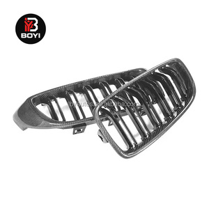 Parrilla de fibra de carbono F32 F33 F36 para <span class=keywords><strong>BMW</strong></span> Serie 4 F32 F33 F36 420i 428i 435i <span class=keywords><strong>420d</strong></span> 428d 435d, parrilla delantera de doble línea de fibra de carbono - Product Image 1