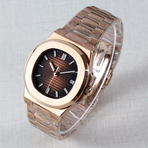 Montre automatique avec logo personnalisé 40MM, mouvement NH35, montre mécanique en or rose, montres pour hommes, bracelet de luxe, cadran NH35, étanche 3 bars - Product Image 1