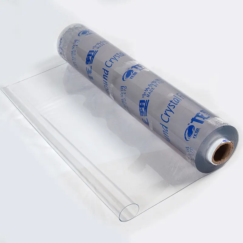 Feuille de Pvc transparente Prix Cristal Super Clair Doux Flexible En Plastique Vinyle Film En Rouleau Mince Pvc Feuille Transparente