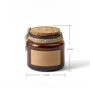 Mini pot de bougie de Noël en verre ambré recyclable de 100ml pour aromathérapie de bougie faite <span class=keywords><strong>maison</strong></span> avec couvercle en liège - Product Image 6