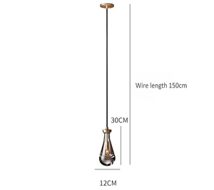 Lampadario Moderno Lineare in Vetro Regolabile in Altezza, Decorazione per Sala da Pranzo e Villa, Lampadario Rotondo in Vetro Trasparente a Reticolo - Product Image 4