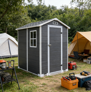 Abri <span class=keywords><strong>de</strong></span> <span class=keywords><strong>jardin</strong></span> <span class=keywords><strong>en</strong></span> <span class=keywords><strong>plastique</strong></span> à bas prix, facile à assembler, imperméable et résistant aux UV, pour l'extérieur - Product Image 4