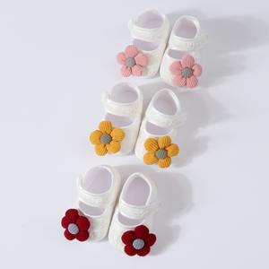 Chaussures pour tout-petits, chaussures à fleurs bébé fille antidérapantes douces, semelle souple en coton antidérapant légères chaussures bébé pour bébés âgés de 0 à 12 <span class=keywords><strong>mois</strong></span> - Product Image 2