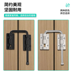 Perno de puerta multiángulo de acero inoxidable, montaje en superficie, fácil instalación para puertas y ventanas, diseño minimalista, material 201, filamento - Product Image 3
