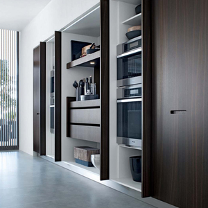 Isola <span class=keywords><strong>Cucina</strong></span> in Pietra Sinterizzata Effetto Marmo su Misura con Lavello, Frigorifero Integrato Alto Modulare Stile Moderno per Unità <span class=keywords><strong>Cucina</strong></span> - Product Image 3