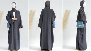 Vêtements islamiques modestes, Abaya Dubaï, Turquie, robes pour femmes grandes tailles, manteau épais pour femmes, robe Abaya ouverte plissée scintillante pour femmes musulmanes - Product Image 3