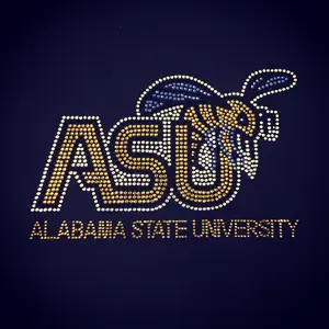 ASU Alabama State University Hornets Rhinestone Heat Transfer para camisas