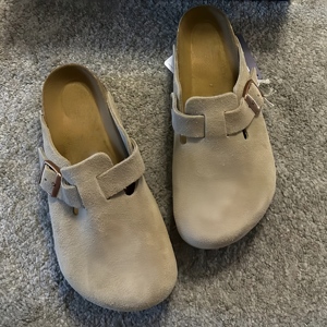Sandalias Birkentocks Dropshipping con Plantilla Suave de Cuero de Ante, <span class=keywords><strong>Zuecos</strong></span> Planos para Exteriores, Mules con Plantilla de Corcho, Sandalias Boston Sólidas - Product Image 2