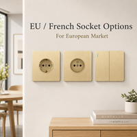 Prise murale en plastique PC couleur or champagne DepoGuye, interrupteur EU français Schuko UK 13A USB Type C 6 prises pour l'Europe et le Moyen-Orient