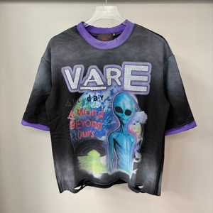 T-shirt da uomo effetto vintage con stampa aliena VARE All Day, processo DTG a caldo, stile street fashion di <span class=keywords><strong>New</strong></span> <span class=keywords><strong>York</strong></span>, nuovo arrivo - Product Image 4