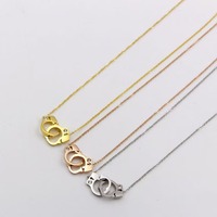 Collier en perles de bambou Lele Jewelry, style tendance et élégant, inspiré des célébrités d'Internet, avec pendentif cadenas et menottes, doux et frais, pour femme