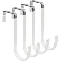Gancho de pared autoadhesivo negro de metal delgado, de acero inoxidable, para baño y cocina, para toallas y batas, para colgar sobre la puerta