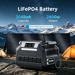 Estación de energía portátil German Spot MPPT para respaldo doméstico, emergencias, camping al aire libre, LiFePO4 2400w 2048wh con panel solar plegable - Product Image 1