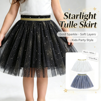 Jupes tutu d'été pour filles, jupes mini en tulle moelleux pour enfants de 2 à 10 ans, jupes à paillettes pour petites filles