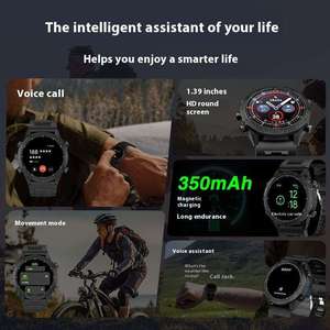 Montre connectée Android de sport et de mode JS <span class=keywords><strong>MARQ</strong></span> 2025 de haute qualité pour hommes, 100 modes, podomètre, écran HD rond de 1,39 pouces, appels Bluetooth, musique, fréquence cardiaque - Product Image 2