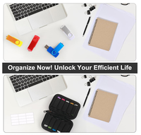 Étui pour clés USB 10 emplacements, étui de rangement USB, support pour clé USB, pochette pour clé mémoire, organisateur technologique, bureau, voyage