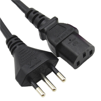 Cordon d'alimentation de type L italien 1,2 m IEC C13 10A 250V H05VVH2-F 3*0,75 mm PVC certifié CE VDE, cordon d'alimentation européen pour TV, PS3, PS4