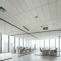 Panneau acoustique en laine de roche insonorisant moderne, ignifuge, pour plafond suspendu d'hôtel et de salle de conférence, tuile de plafond suspendu 2x2