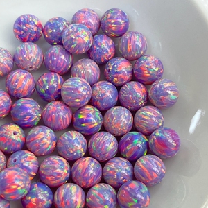 Lab Grown Purple Half Hole <b>Opal</b> Beads for Jewelry Making - Product Image 4