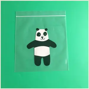 Özel baskılı fermuar çanta açılıp kapanabilir plastik kilitli gıda çanta Panda baskı ile