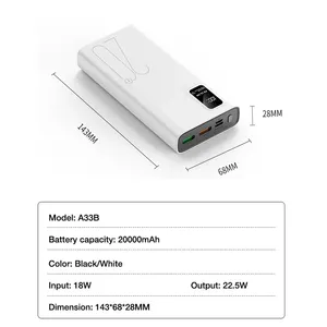 <span class=keywords><strong>Batterie</strong></span> <span class=keywords><strong>externe</strong></span> de grande capacité 20000mAh USB C 22.5W <span class=keywords><strong>Batterie</strong></span> de rechange <span class=keywords><strong>externe</strong></span> 10000mAh Chargeur rapide <span class=keywords><strong>portable</strong></span> <span class=keywords><strong>pour</strong></span> téléphone <span class=keywords><strong>portable</strong></span> - Product Image 6
