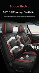 Housses de siège auto en cuir Nappa noir et blanc pour <span class=keywords><strong>Renault</strong></span> Clio <span class=keywords><strong>Captur</strong></span> Kadjar Arkana, protection universelle toutes saisons - Product Image 2