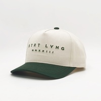 Gorra de Béisbol de 5 Paneles de Alta Calidad, Bordada por Delante y por Detrás, de Tela de Algodón, Ajustable, Informal, para Uso Diario, de Dos Tonos