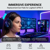 BK pengganti bantalan telinga kain untuk Logitech GPROX Headset kain jaring pengganti bantalan telinga untuk Logitech GPROX