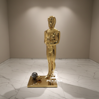 Sculpture Pop Art Décoration d'intérieur - Statuette Oscar en Résine de Fibre de Verre Métallique Électroplaqué à Vendre