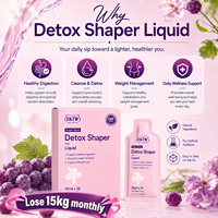 Boisson liquide OKTW DetoxSlim saveur raisin, purification intestinale, détoxification corporelle, contrôle de l'appétit, soin minceur, 30 unités