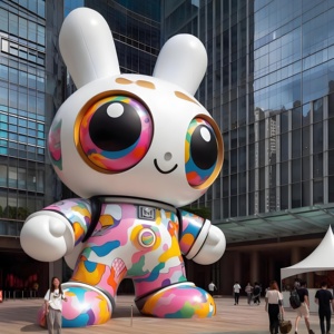 Scultura Moderna Astratta in Fibra <span class=keywords><strong>di</strong></span> Vetro su Larga Scala, Statua Personalizzata in Resina Dipinta con Paesaggio Urbano, Piazza e Parco - Product Image 2